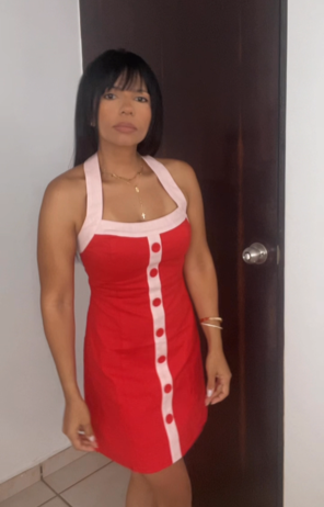 Red Button Dress